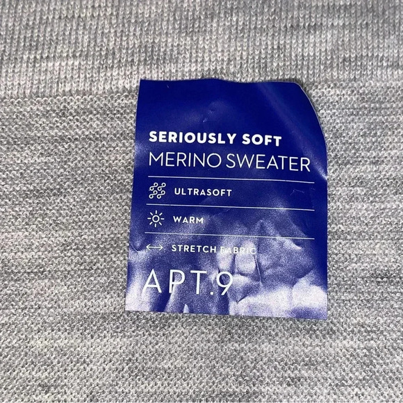 NWT Apt 9 Seriously Soft Merino Wool Blend Sweater Mens XL Gray Colorblock - Picture 3 of 7